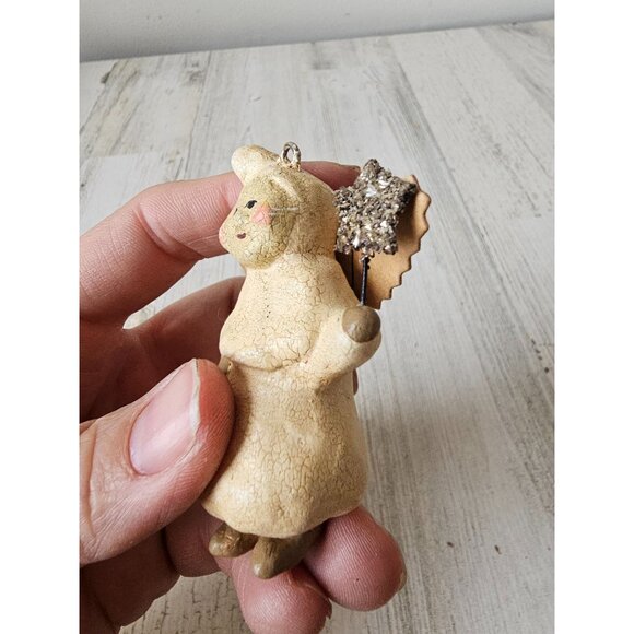 Vintage Nicole sayre cherub angel ornament fairy glitter sparkle Xmas decor tree - Picture 8 of 14